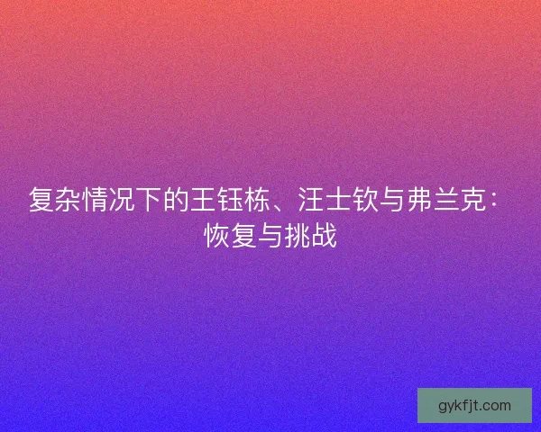 复杂情况下的王钰栋、汪士钦与弗兰克:恢复与挑战 复杂情况下的王钰栋、汪士钦与弗兰克:恢复与挑战
